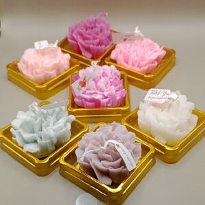 BaRich Candle For Life 💕 Floral Scented Candle Set in Gold Holders